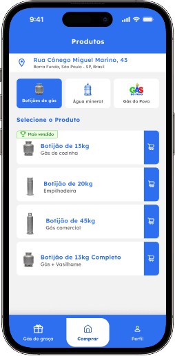 1. Escolha seu botijão