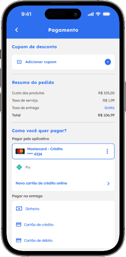 3. Selecione a forma de pagamento
